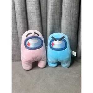 Among Us Shapeshifter Egg Pink Blue 7 Inch Stuffed Crewmate Plush Toy Lot